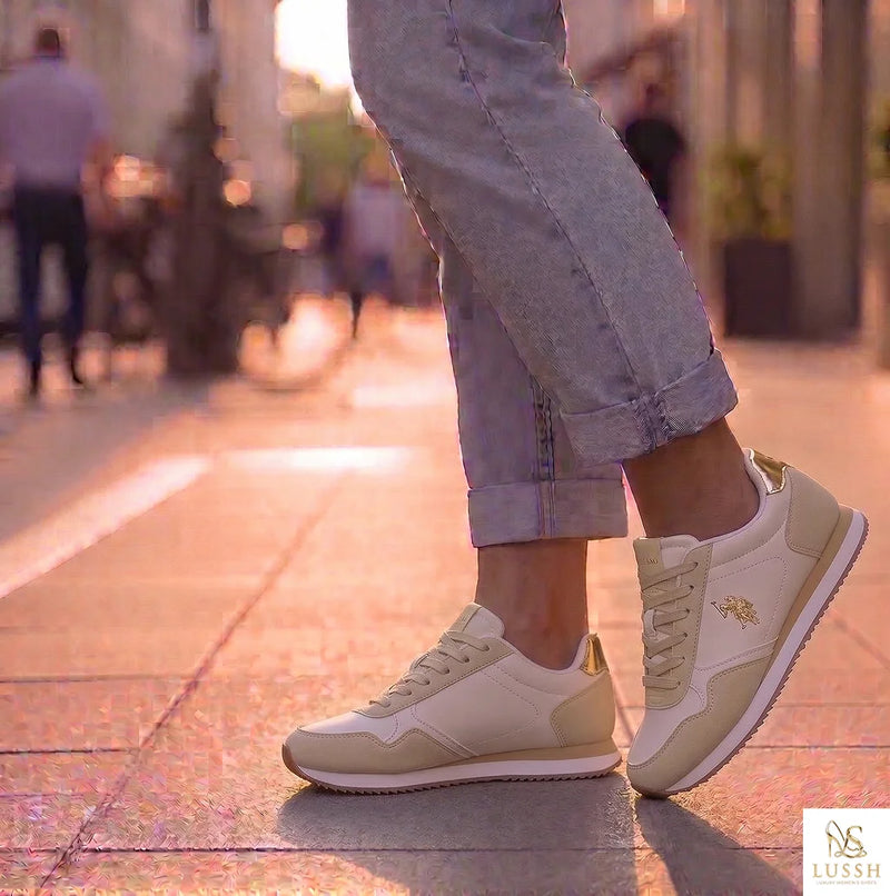 U.S. POLO ASSN. Beige Polyurethane Women's Sneaker