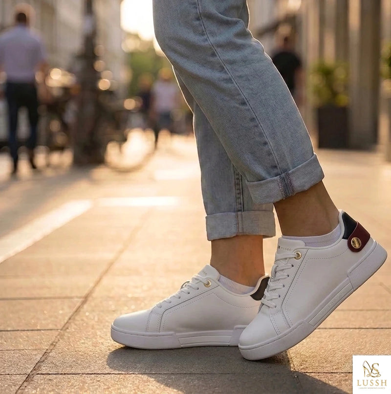 Tommy Hilfiger Bianco Polyurethane Women Sneaker