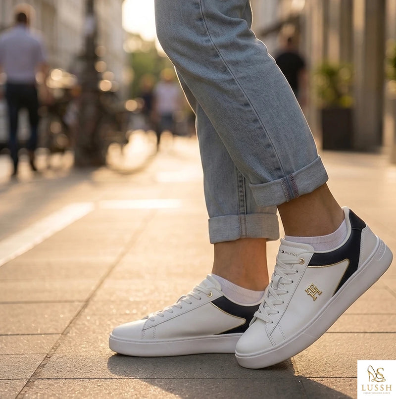 Tommy Hilfiger Bianco Polyurethane Women Sneaker