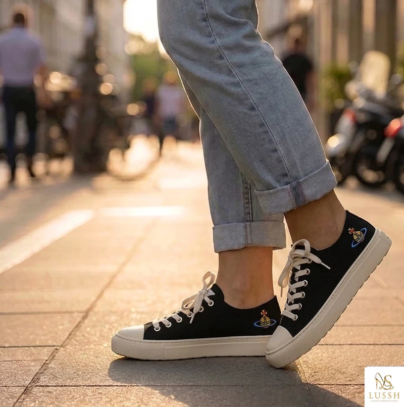 Vivienne Westwood Black Fabric Low Top Sneakers