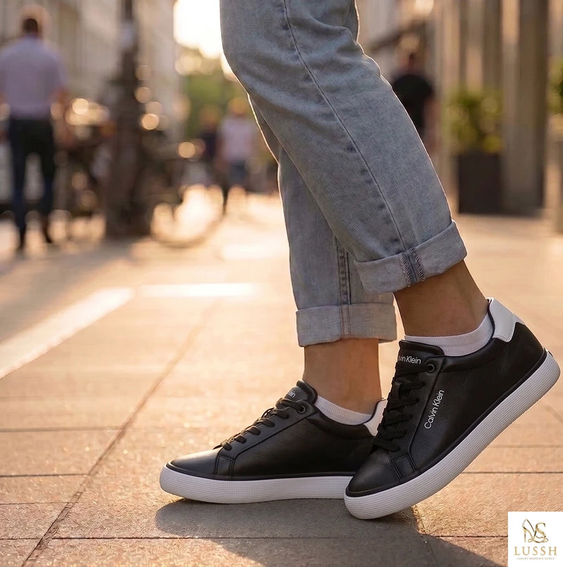 Calvin Klein Black Leather Women Sneaker
