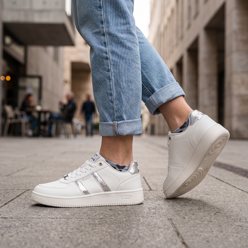 Gas Bianco Poliuretano Women Sneaker