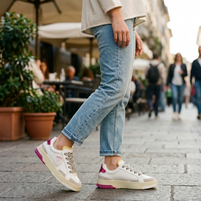 Blauer White Polyurethane Women Sneaker