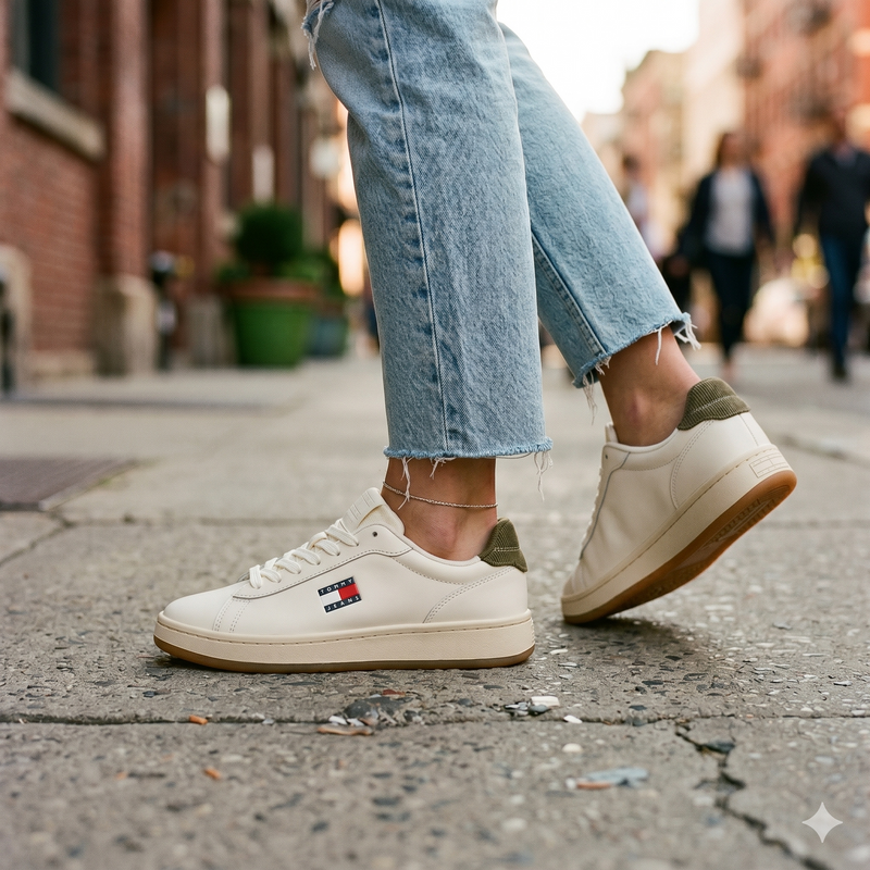 Tommy Hilfiger Bianco Polyurethane Women Sneaker