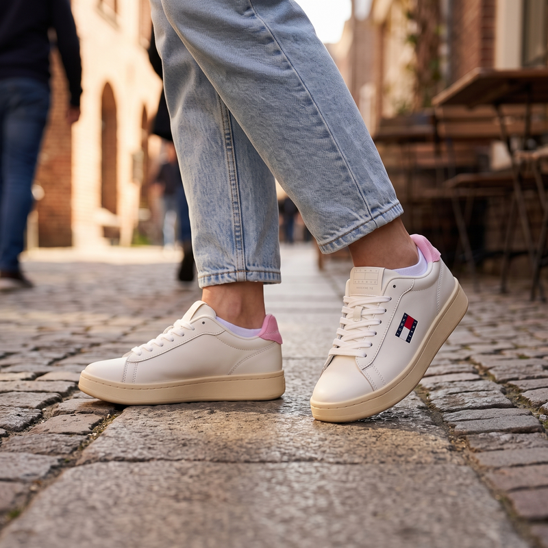 Tommy Hilfiger Bianco Polyurethane Women Sneaker