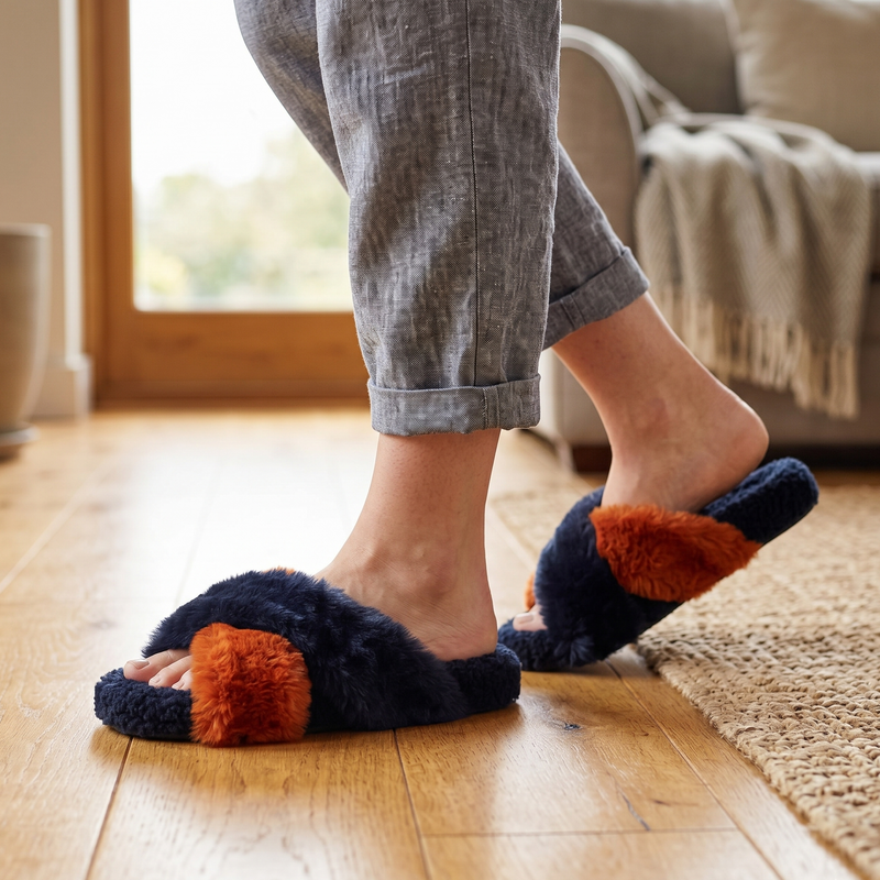 Mr&Mrs Italy Blue Rabbit Fur Women Sandal