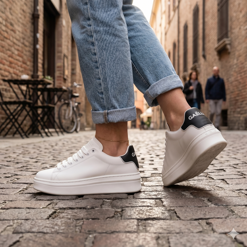Gaelle Paris Bianco Poliuretano Women Sneaker