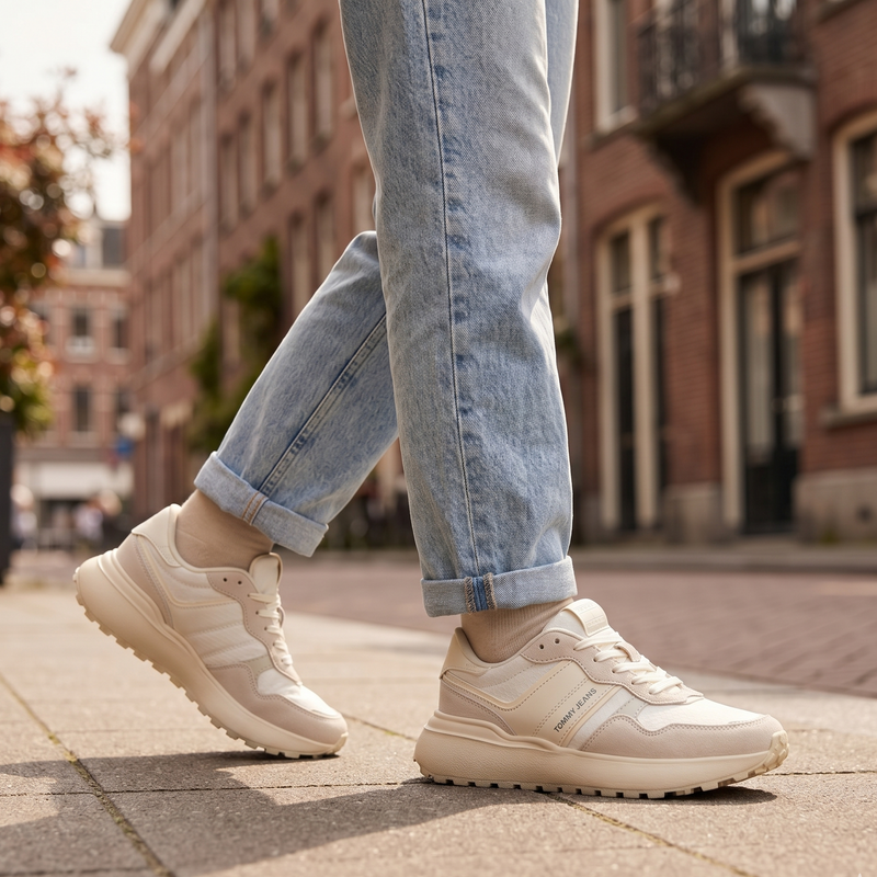 Tommy Hilfiger White Polyurethane Women Sneaker