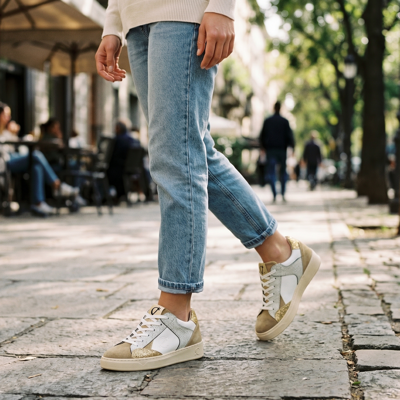 Cafenoir White Polyurethane Women Sneaker