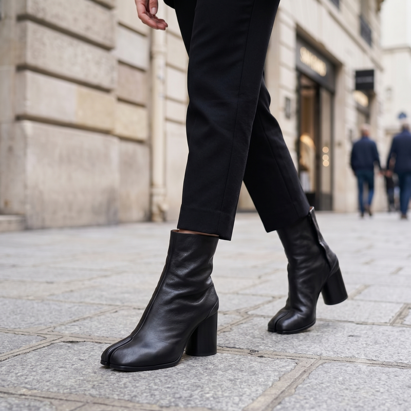 Maison Margiela Black Lamb Ovis Aries Aries Ankle Boots