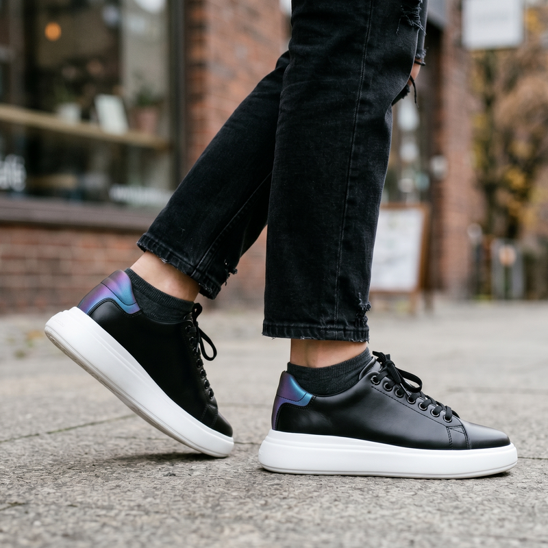 Calvin Klein Black Leather Women Sneaker