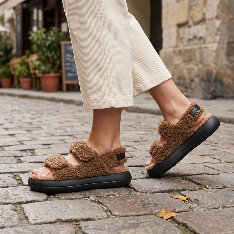 Moon Boot Brown Polyamide Slippers