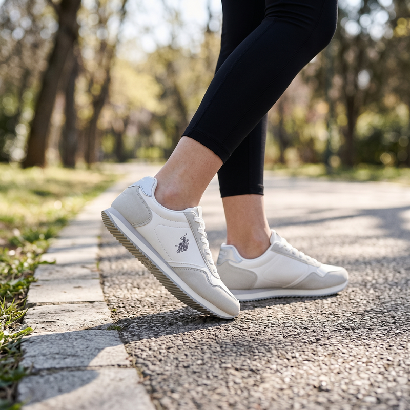 U.S. POLO ASSN. White Polyurethane Women's Sneaker