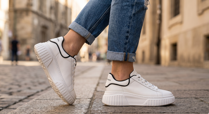 Gaelle Paris White Polyurethane Women Sneaker
