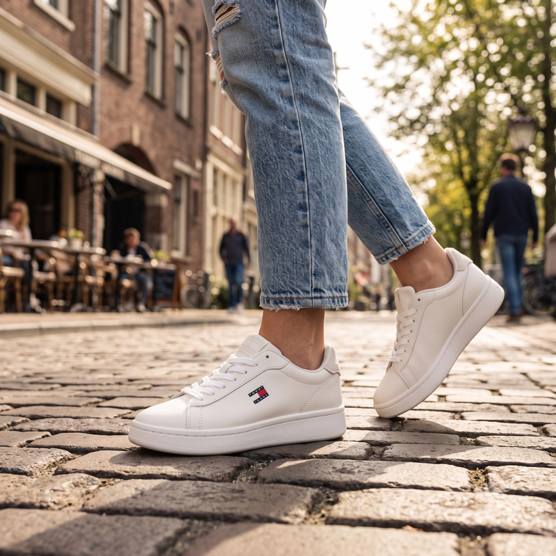 Tommy Hilfiger Bianco Polyurethane Women's Sneaker