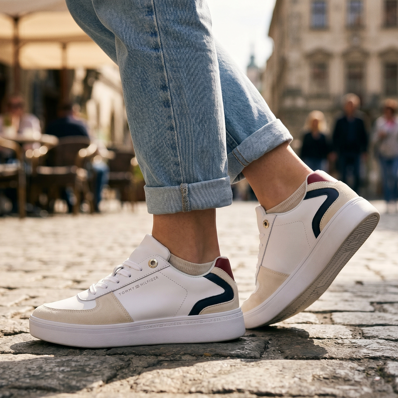 Tommy Hilfiger White Polyester Women Sneaker