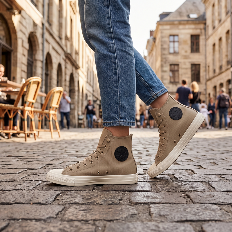 Converse Beige Leather Unisex Sneaker