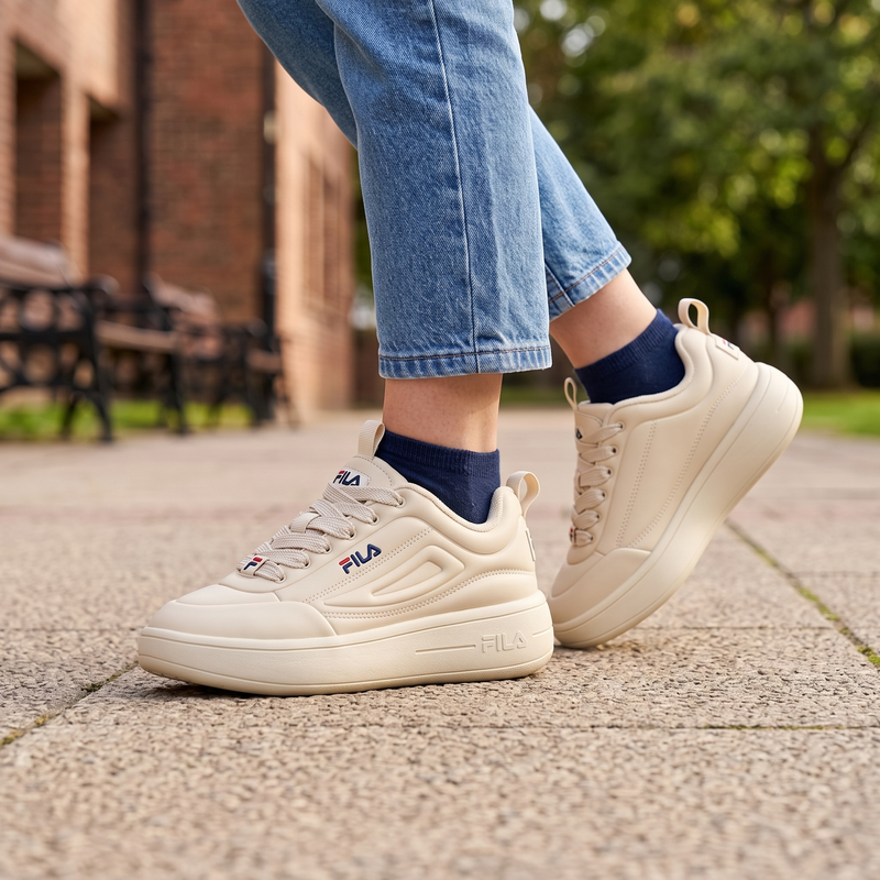 Fila Beige Polyester Women Sneaker