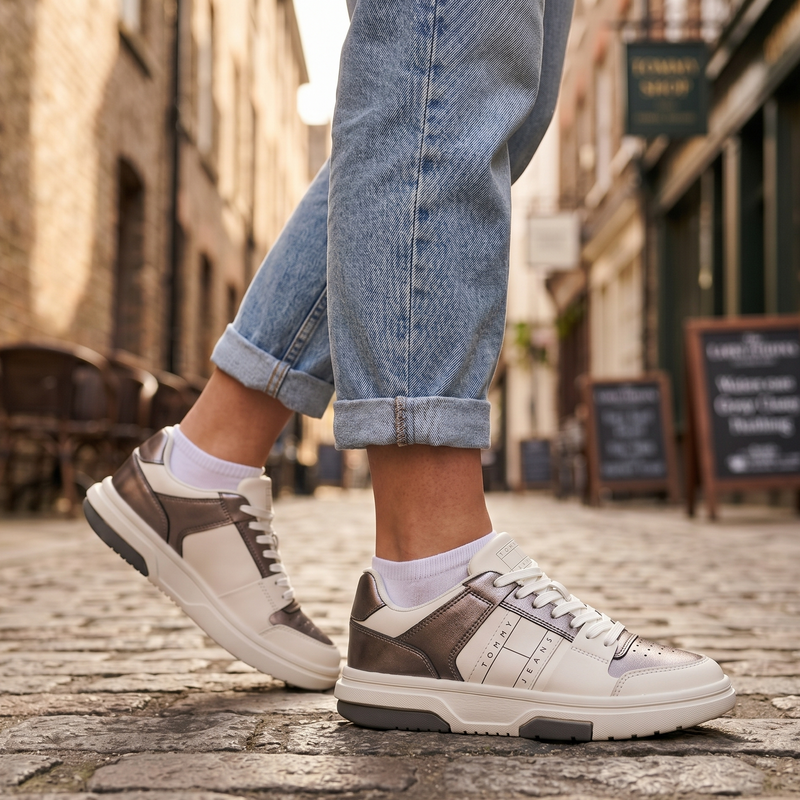 Tommy Hilfiger Bianco Polyurethane Women Sneaker