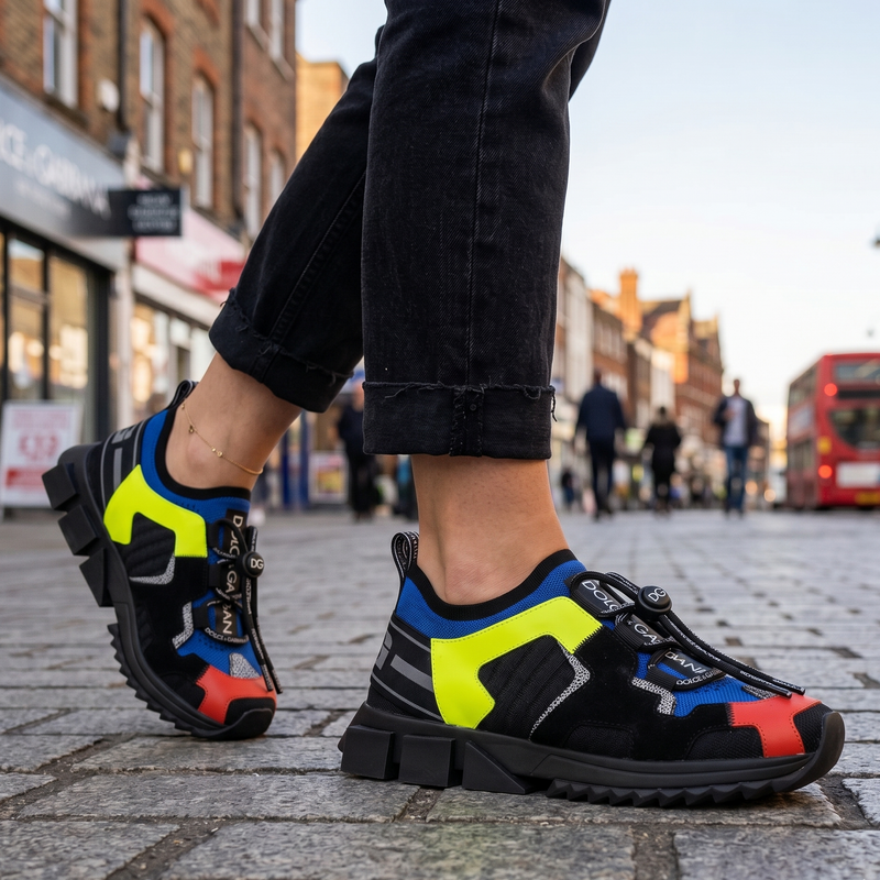 Dolce & Gabbana Multicolor Mesh Sorrento Trekking Sneakers Shoes