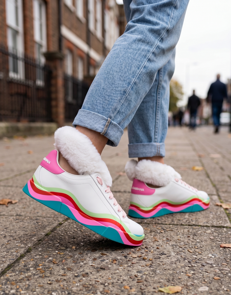 Dolce & Gabbana Multicolor Low Top Trainers Sneakers Shoes