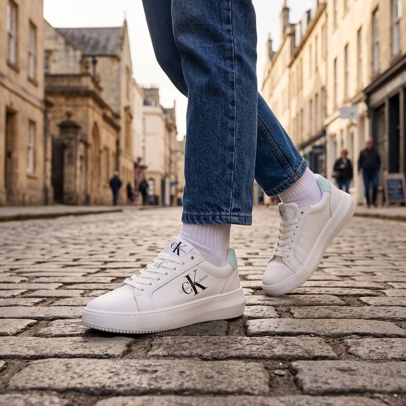 Calvin Klein Bianco Leather Women Sneaker