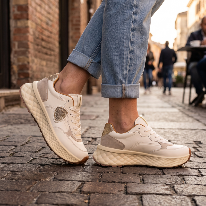 Blauer Beige Poliuretano Womens Sneaker