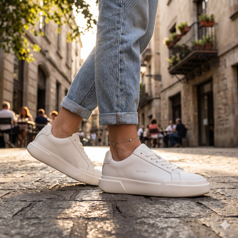 Calvin Klein Bianco Polyurethane Women Sneaker