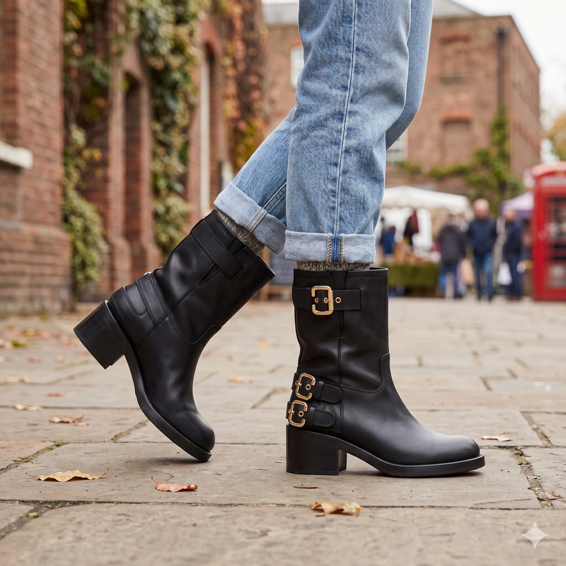 Chloé Black Calf Leather Bos Taurus Ankle Boots