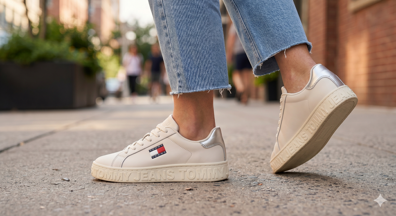 Tommy Hilfiger Bianco Polyurethane Women Sneaker