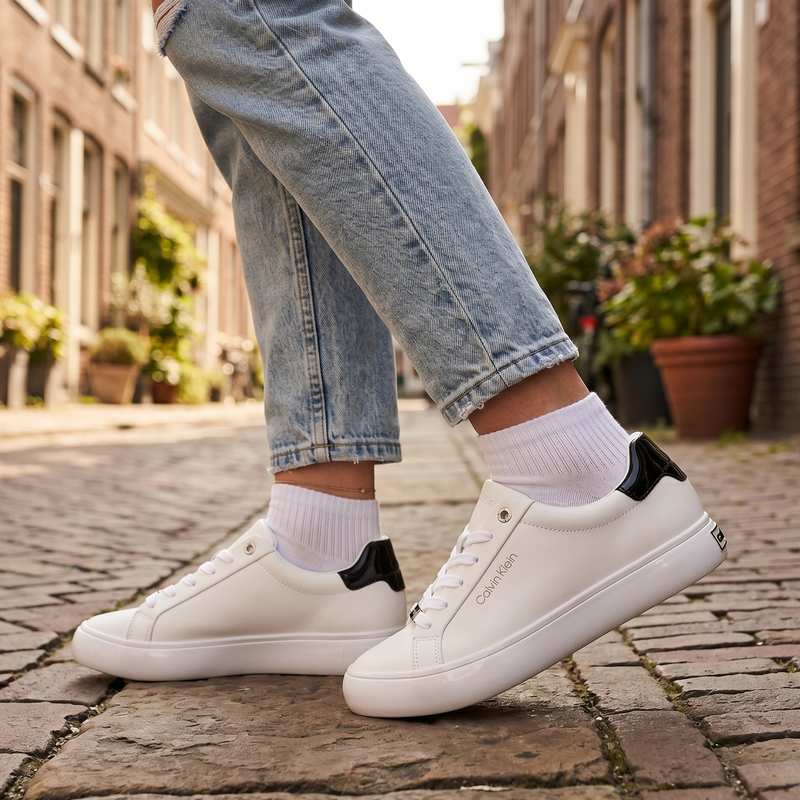 Calvin Klein Bianco Pelle Women Sneaker