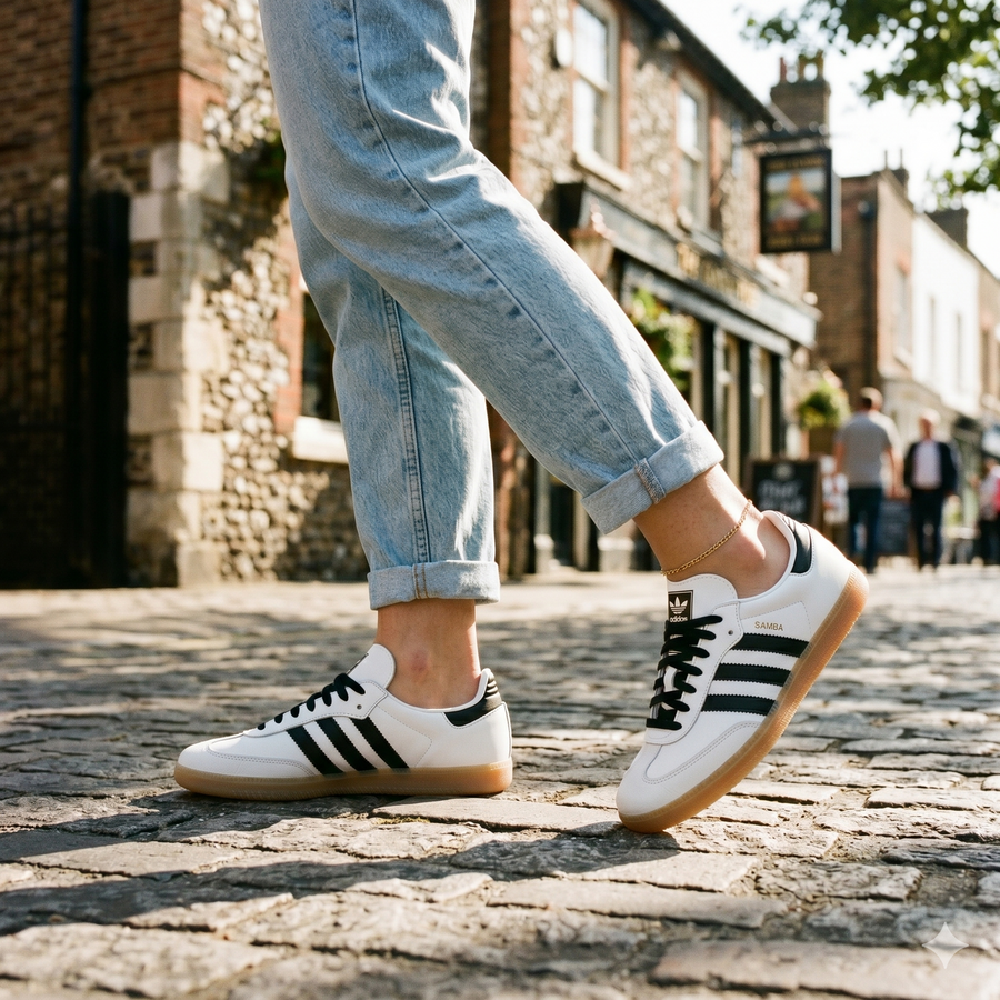 Adidas Originals Black And White Artificial Leather Athletic Sneakers