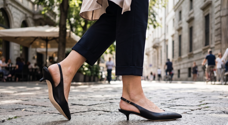 Dolce & Gabbana Black Leather Slingbacks Heels Pumps Shoes
