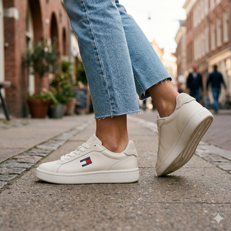 Tommy Hilfiger Bianco Polyurethane Women Sneaker