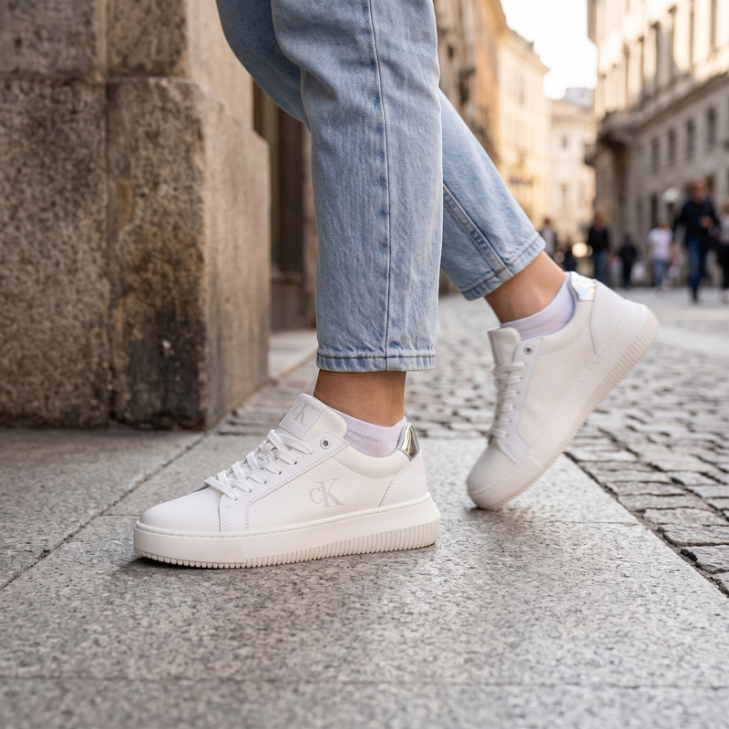 Calvin Klein Bianco Poliuretano Donna Sneaker