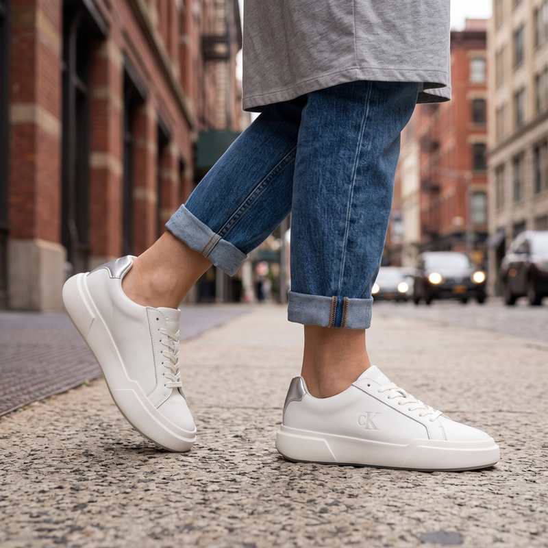 Calvin Klein Bianco Polyurethane Women Sneaker