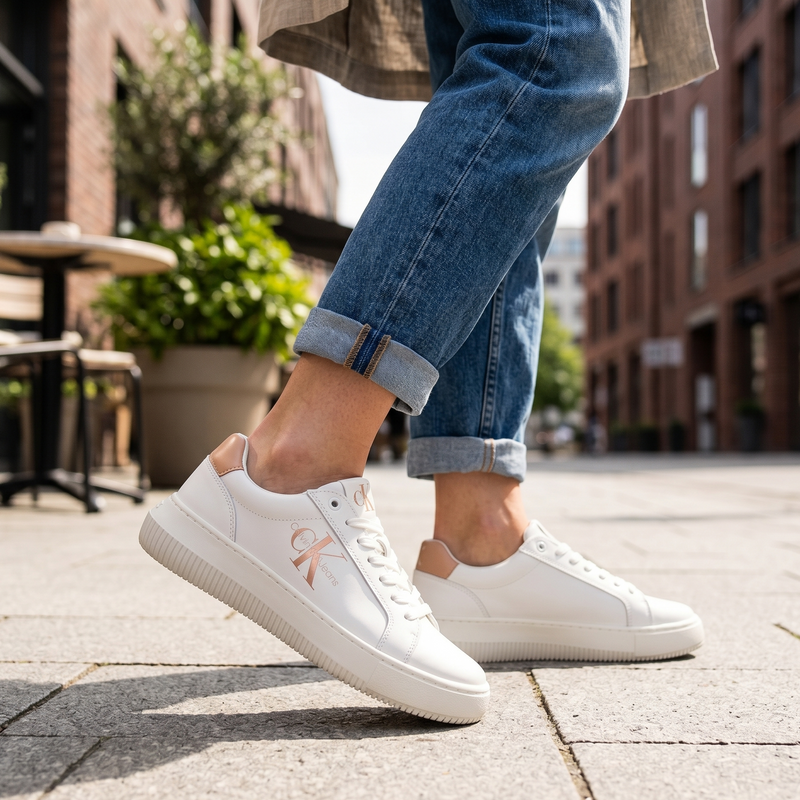 Calvin Klein White Leather Women Sneaker