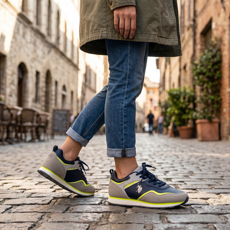 U.S. POLO ASSN. Blue Polyester Women Sneaker
