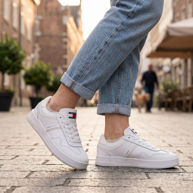 Tommy Hilfiger Bianco Polyurethane Women Sneaker
