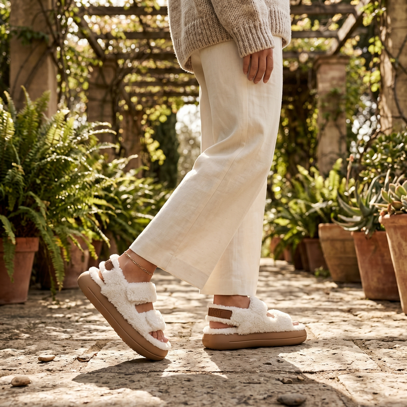 Moon Boot White Polyamide Slippers