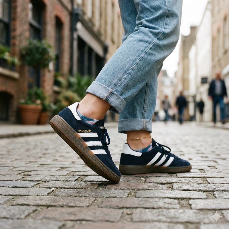 Adidas Originals Black Suede Leather Low Top Sneakers
