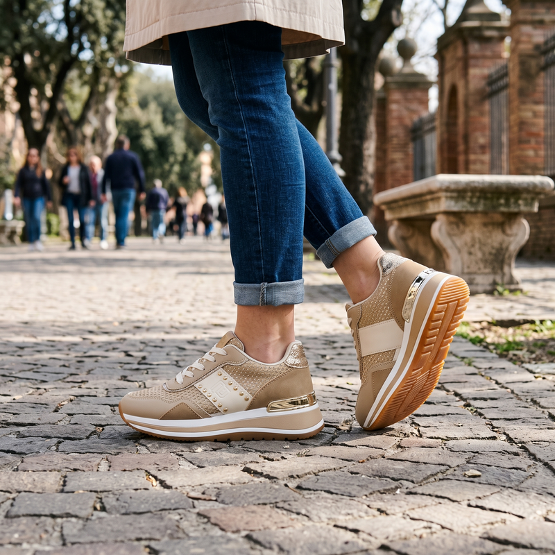 Laura Biagiotti Beige Polyurethane Woman Sneaker