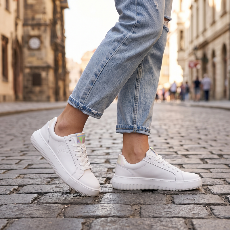 Calvin Klein Bianco Leather Women Sneaker