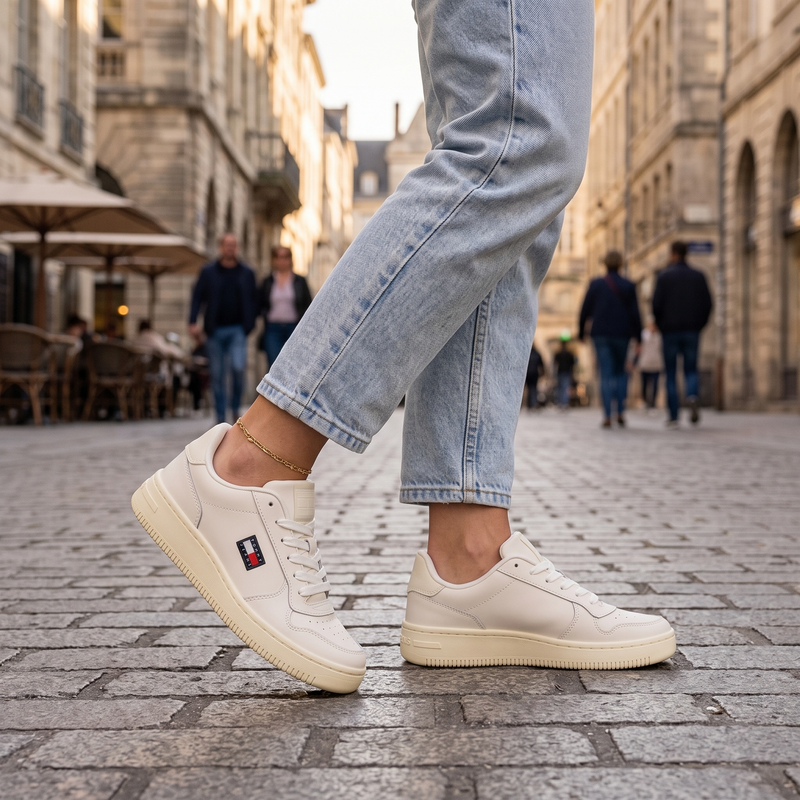 Tommy Hilfiger Bianco Polyurethane Women Sneaker