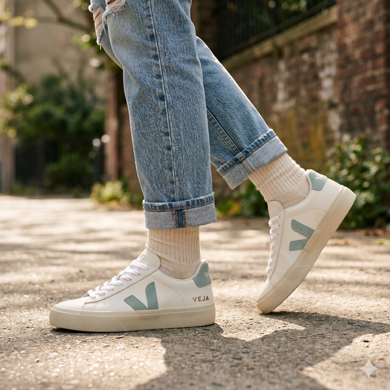 Veja White Calf Leather Bos Taurus Sneakers