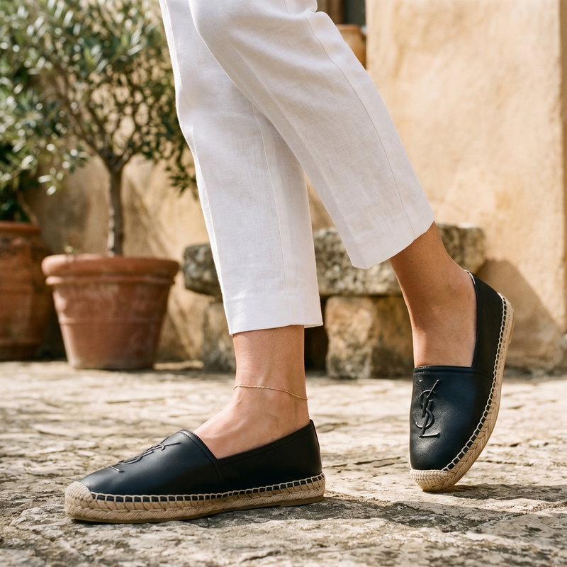 Saint Laurent Black Lamb Ovis Aries Aries Espadrilles