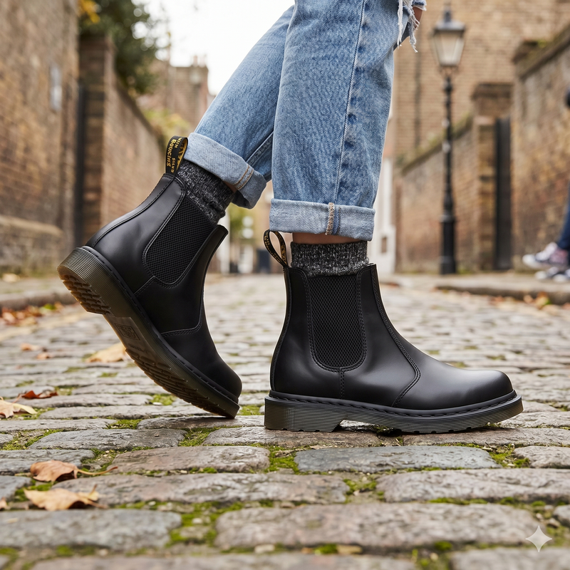 Dr. Martens Black Leather Ankle Boots
