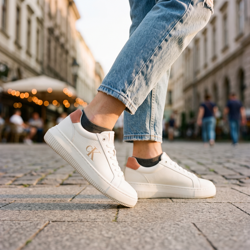 Calvin Klein White Polyurethane Women Sneaker