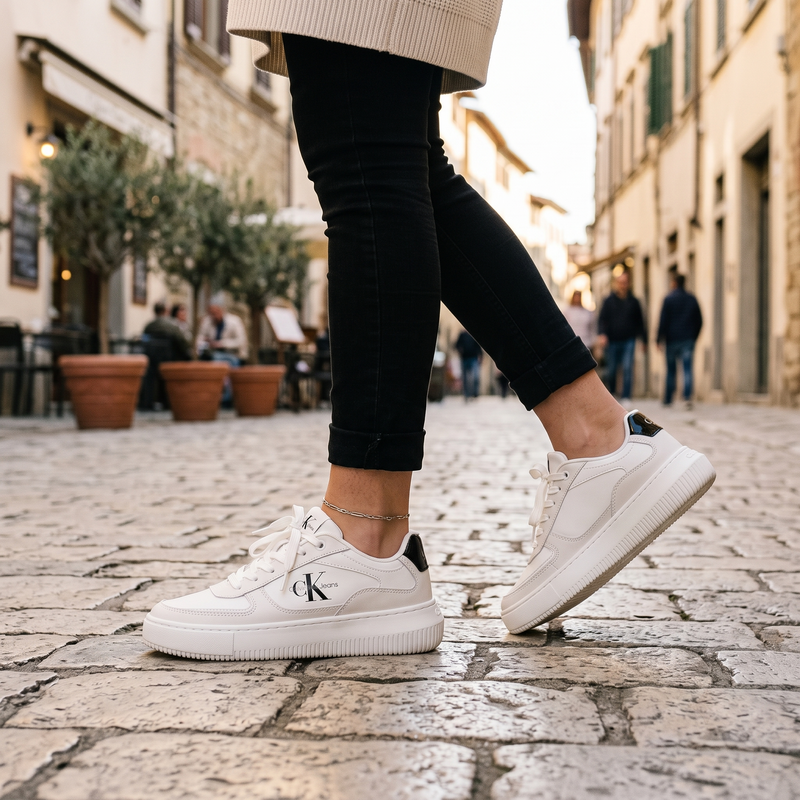 Calvin Klein White Leather Women Sneaker