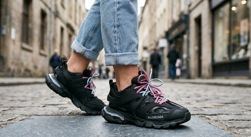 Balenciaga Black Polyester Athletic Sneakers
